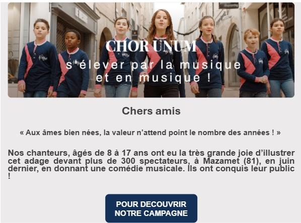 Campagne CredoFunding pour Chor Unum